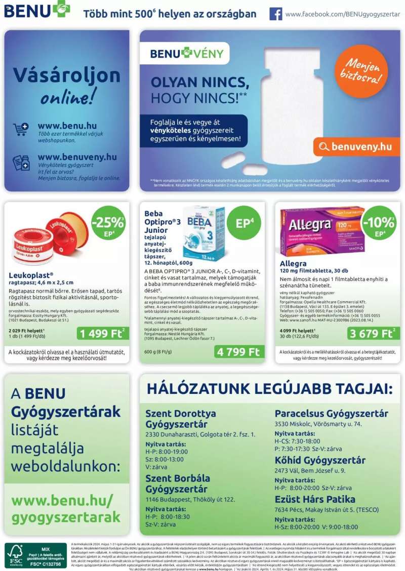 BENU Gyógyszertárak Akciós Újság BENU Gyógyszertárak 28 oldal