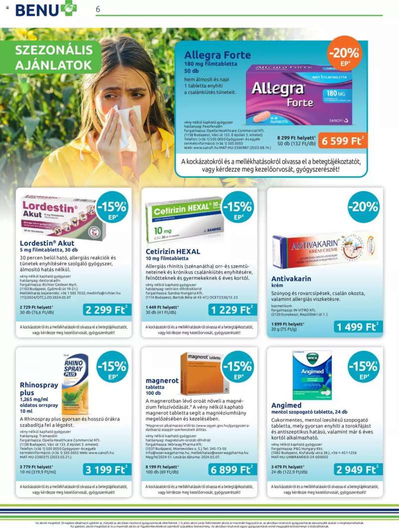 BENU Gyógyszertárak Akciós Újság BENU Gyógyszertárak 6 oldal