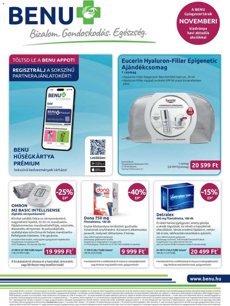 BENU Gyógyszertárak Akciós újság BENU Gyógyszertárak 1 oldal