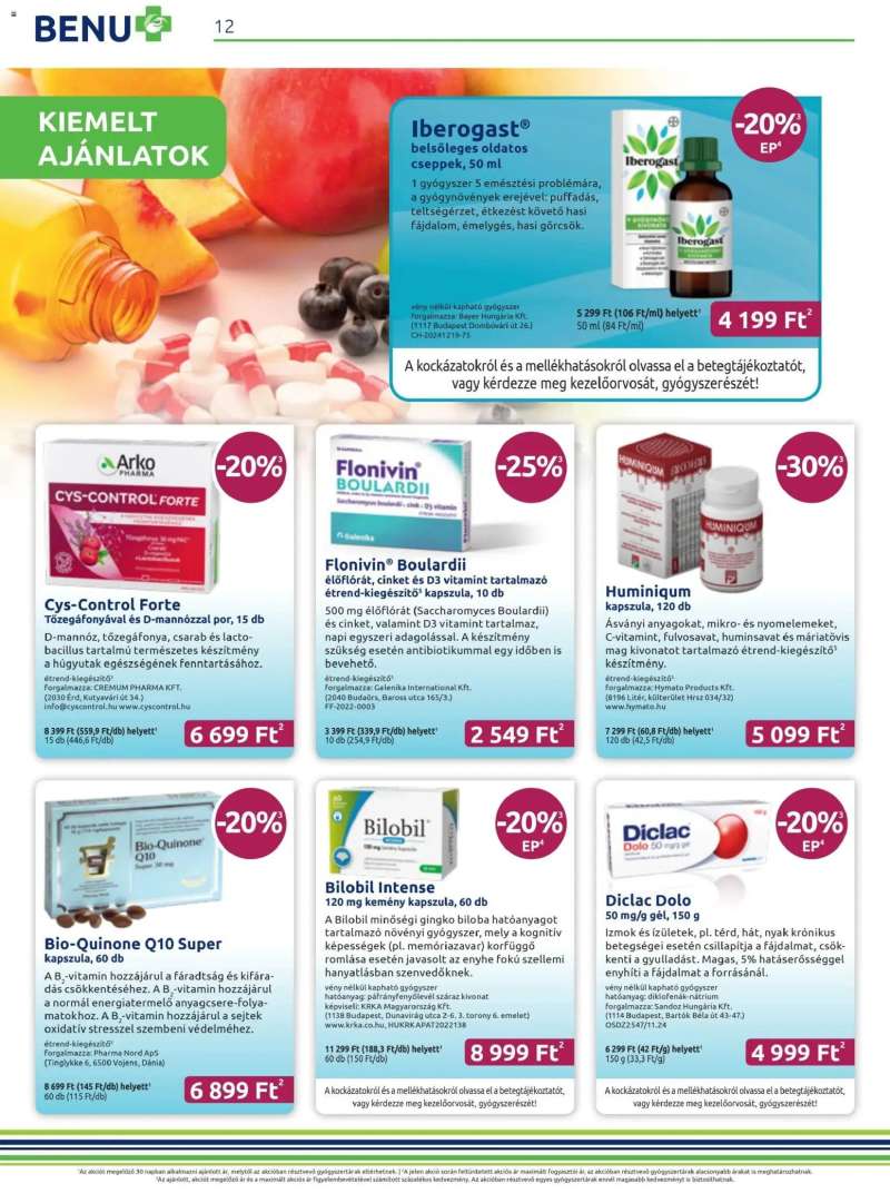 BENU Gyógyszertárak Akciós újság BENU Gyógyszertárak 11 oldal