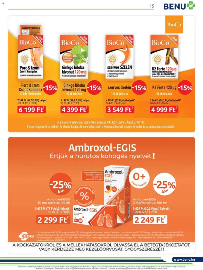 BENU Gyógyszertárak Akciós újság BENU Gyógyszertárak 14 oldal