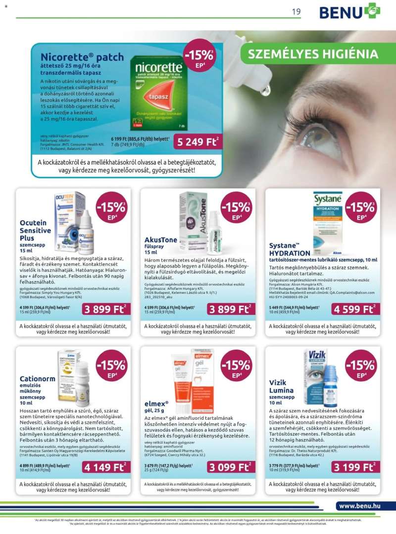 BENU Gyógyszertárak Akciós újság BENU Gyógyszertárak 18 oldal