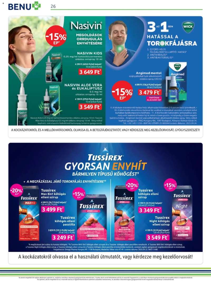 BENU Gyógyszertárak Akciós újság BENU Gyógyszertárak 25 oldal