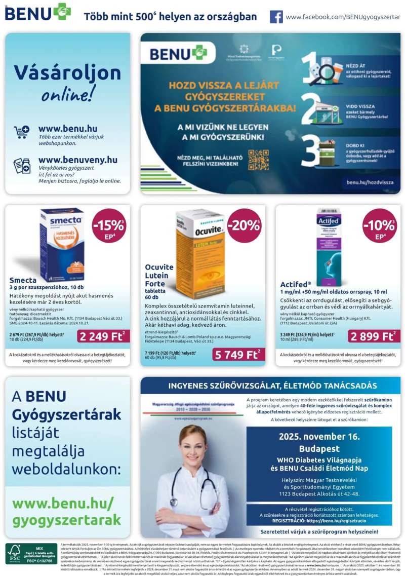BENU Gyógyszertárak Akciós újság BENU Gyógyszertárak 31 oldal