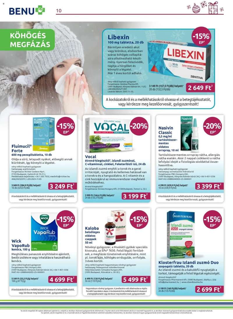 BENU Gyógyszertárak Akciós újság BENU Gyógyszertárak 10 oldal