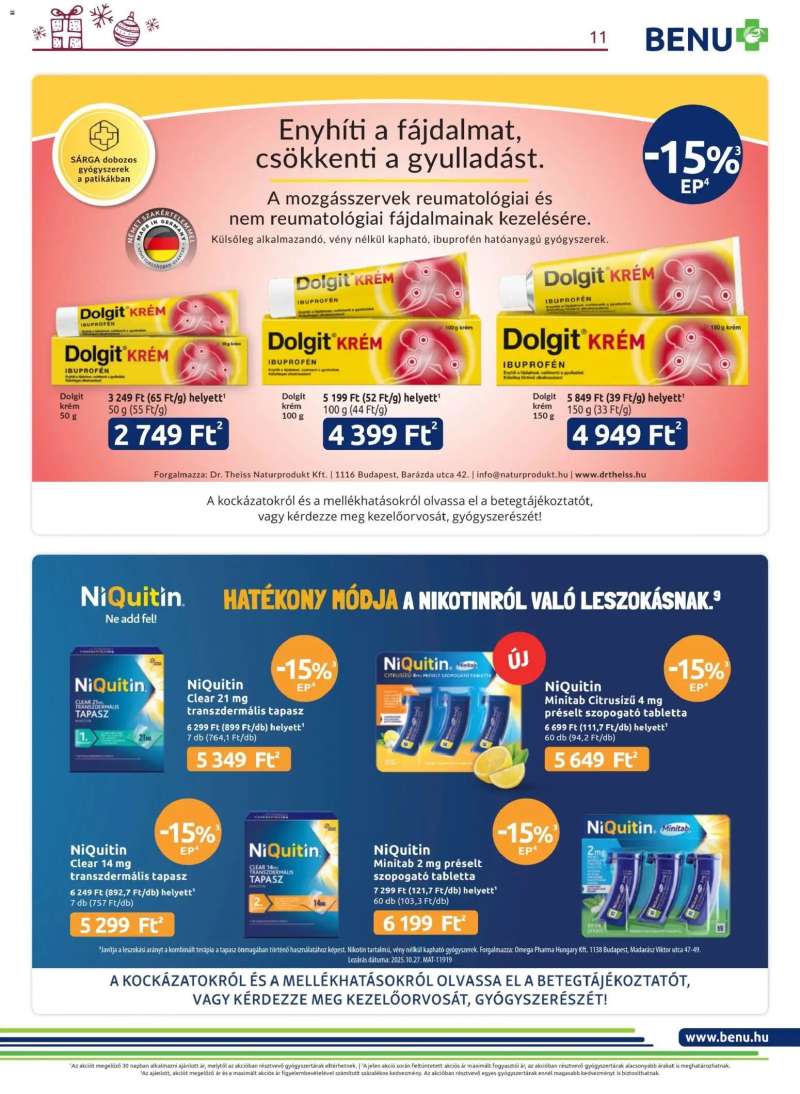 BENU Gyógyszertárak Akciós újság BENU Gyógyszertárak 11 oldal