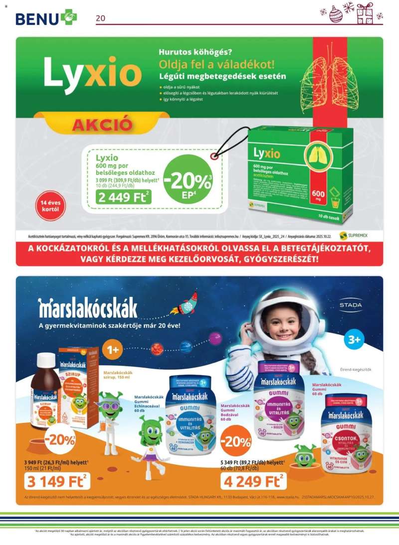 BENU Gyógyszertárak Akciós újság BENU Gyógyszertárak 20 oldal