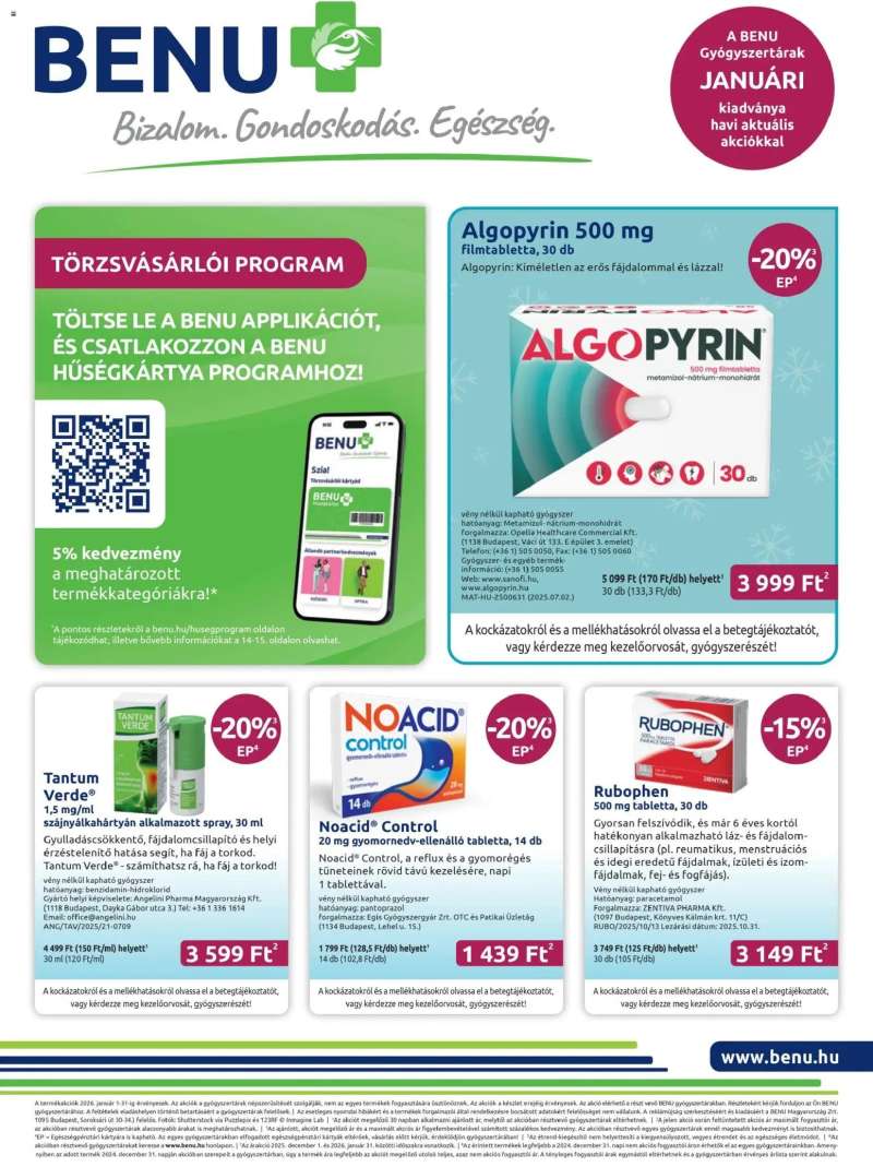 BENU Gyógyszertárak Akciós újság BENU Gyógyszertárak 1 oldal