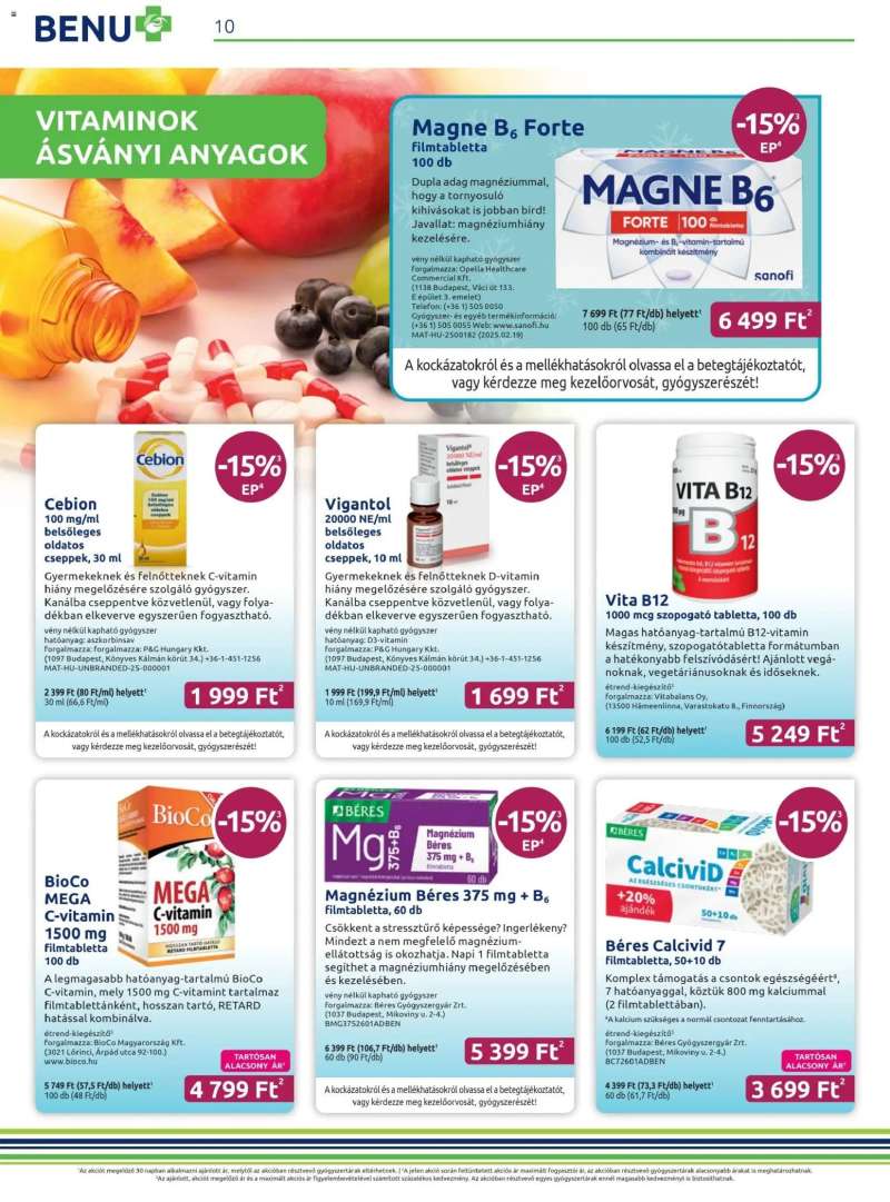 BENU Gyógyszertárak Akciós újság BENU Gyógyszertárak 10 oldal