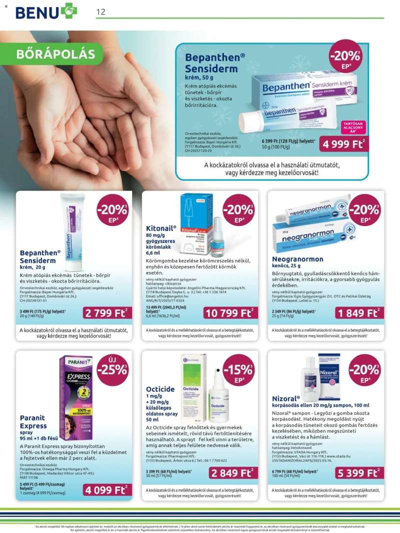 BENU Gyógyszertárak Akciós újság BENU Gyógyszertárak 12 oldal