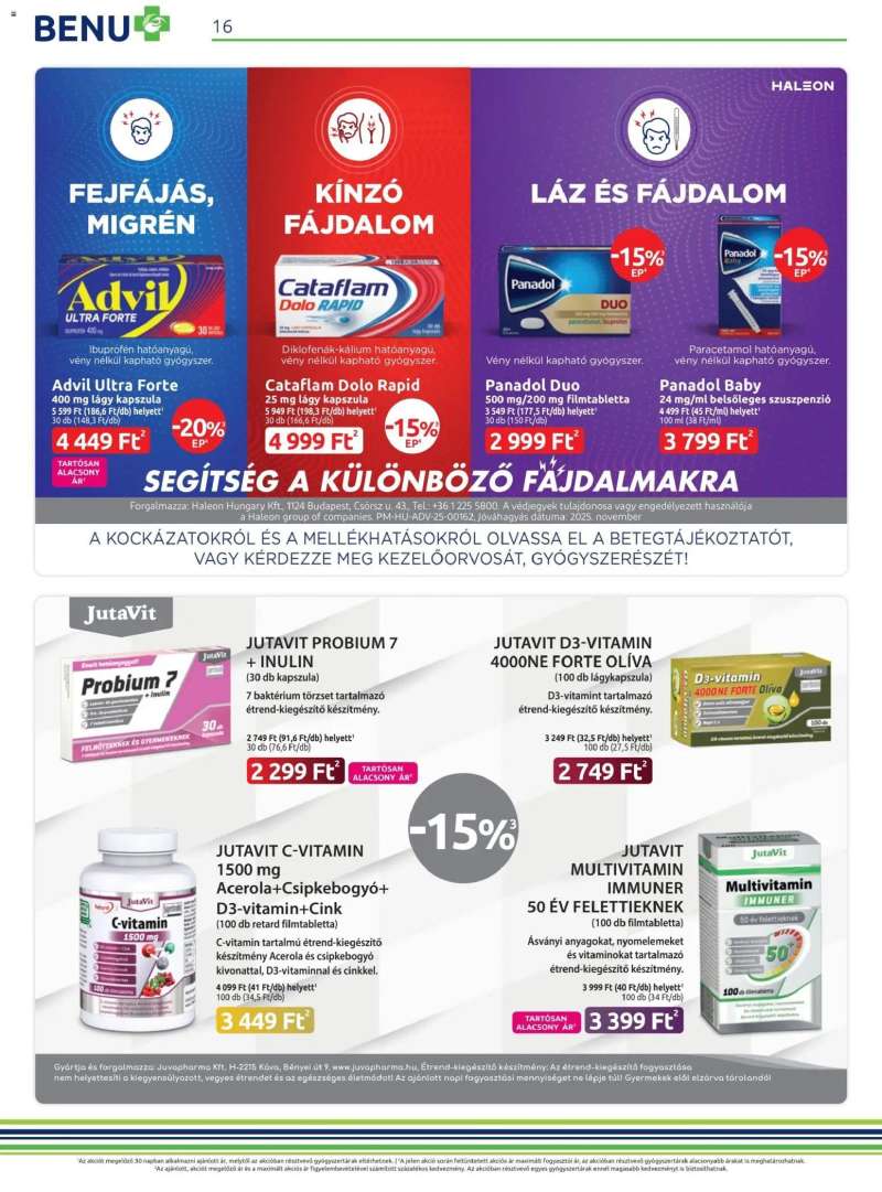BENU Gyógyszertárak Akciós újság BENU Gyógyszertárak 16 oldal