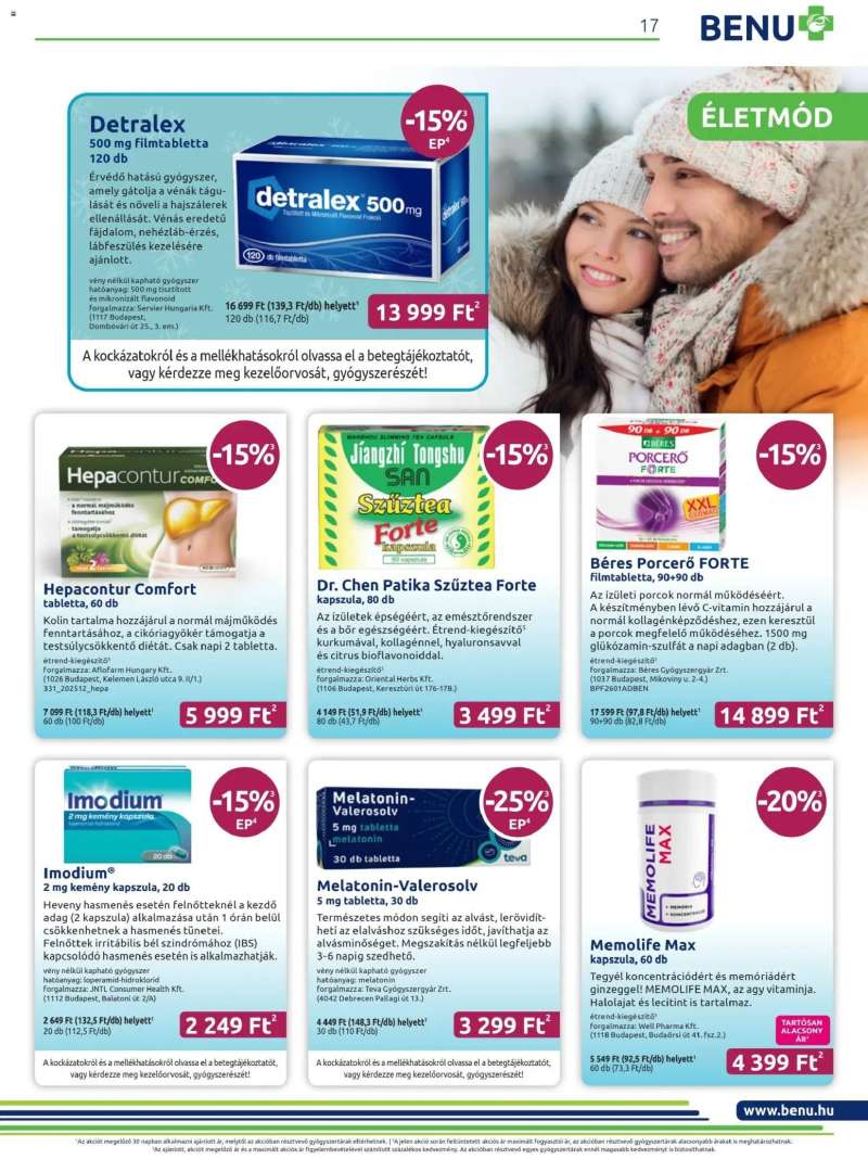 BENU Gyógyszertárak Akciós újság BENU Gyógyszertárak 17 oldal