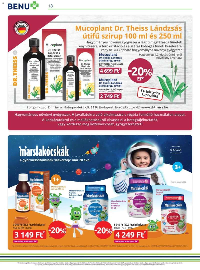 BENU Gyógyszertárak Akciós újság BENU Gyógyszertárak 18 oldal