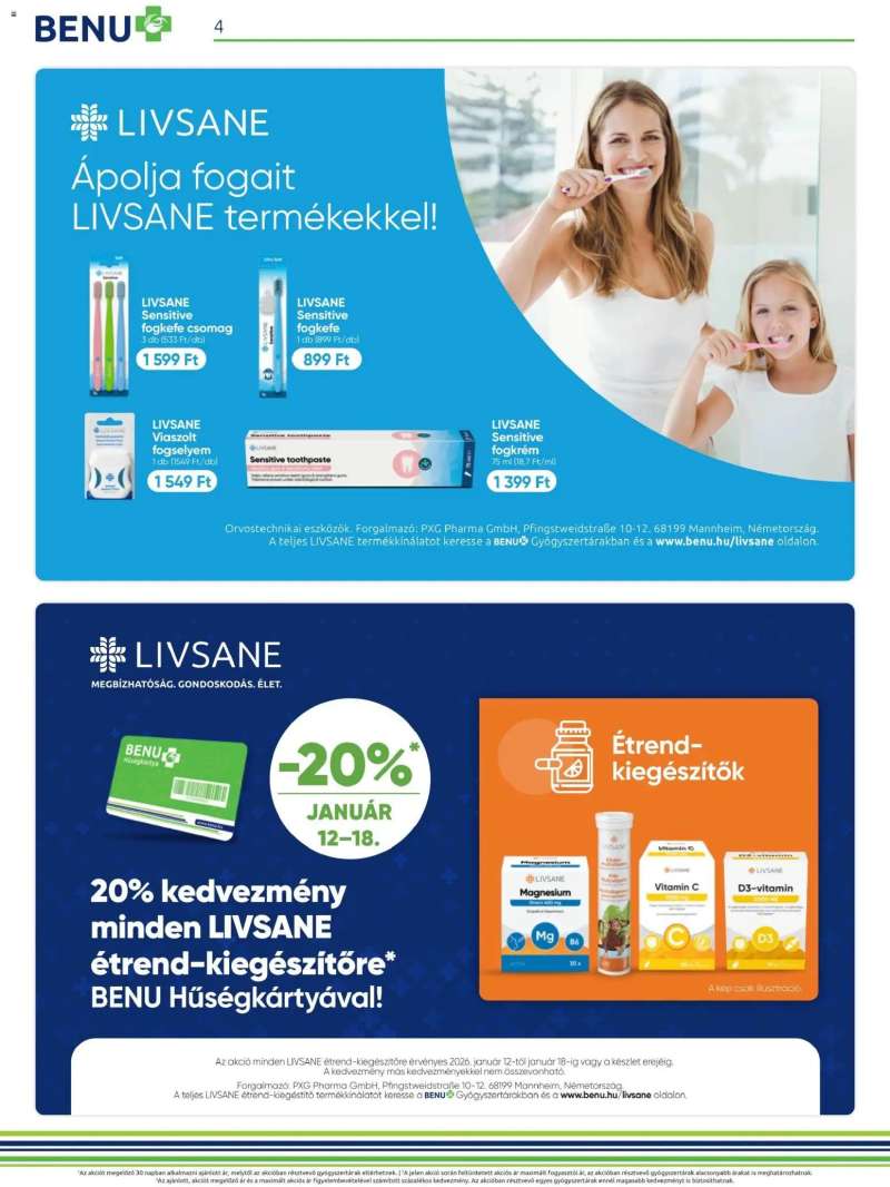 BENU Gyógyszertárak Akciós újság BENU Gyógyszertárak 4 oldal