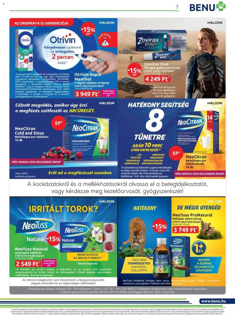 BENU Gyógyszertárak Akciós újság BENU Gyógyszertárak 7 oldal