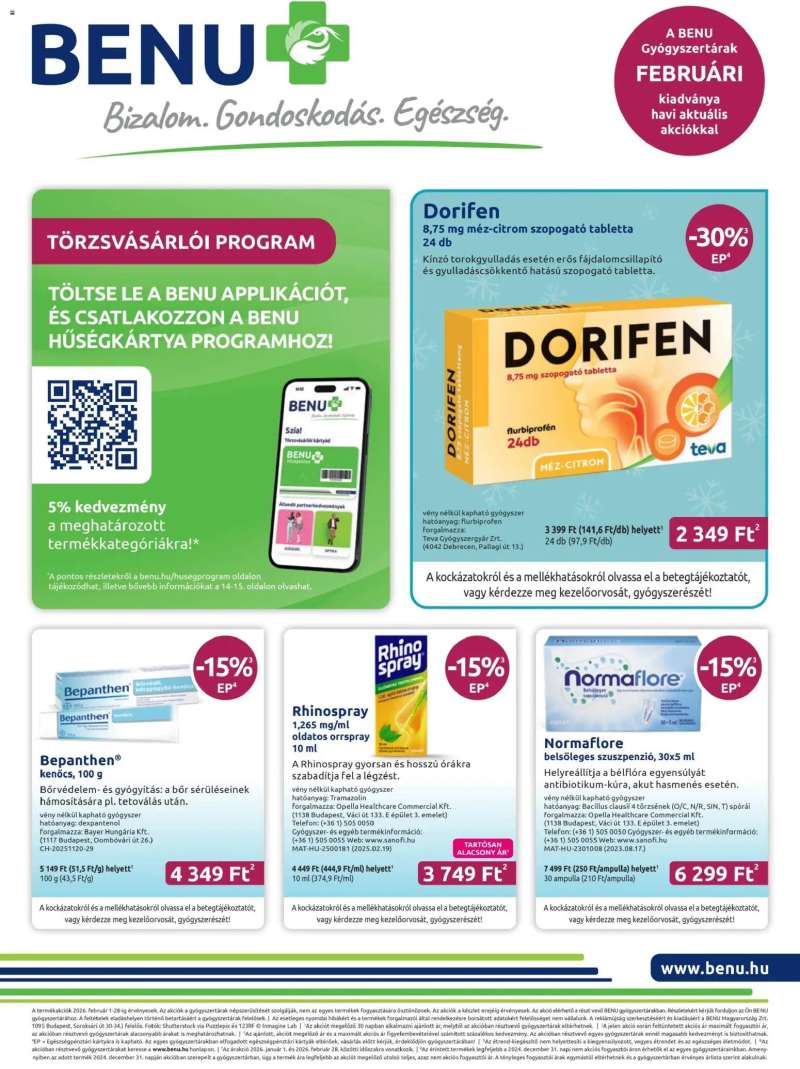 BENU Gyógyszertárak Akciós újság BENU Gyógyszertárak 1 oldal