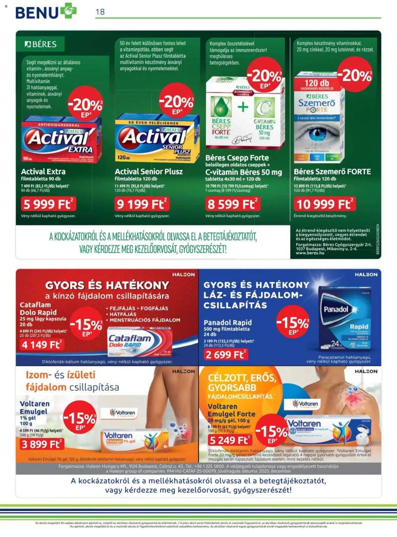 BENU Gyógyszertárak Akciós újság BENU Gyógyszertárak 18 oldal