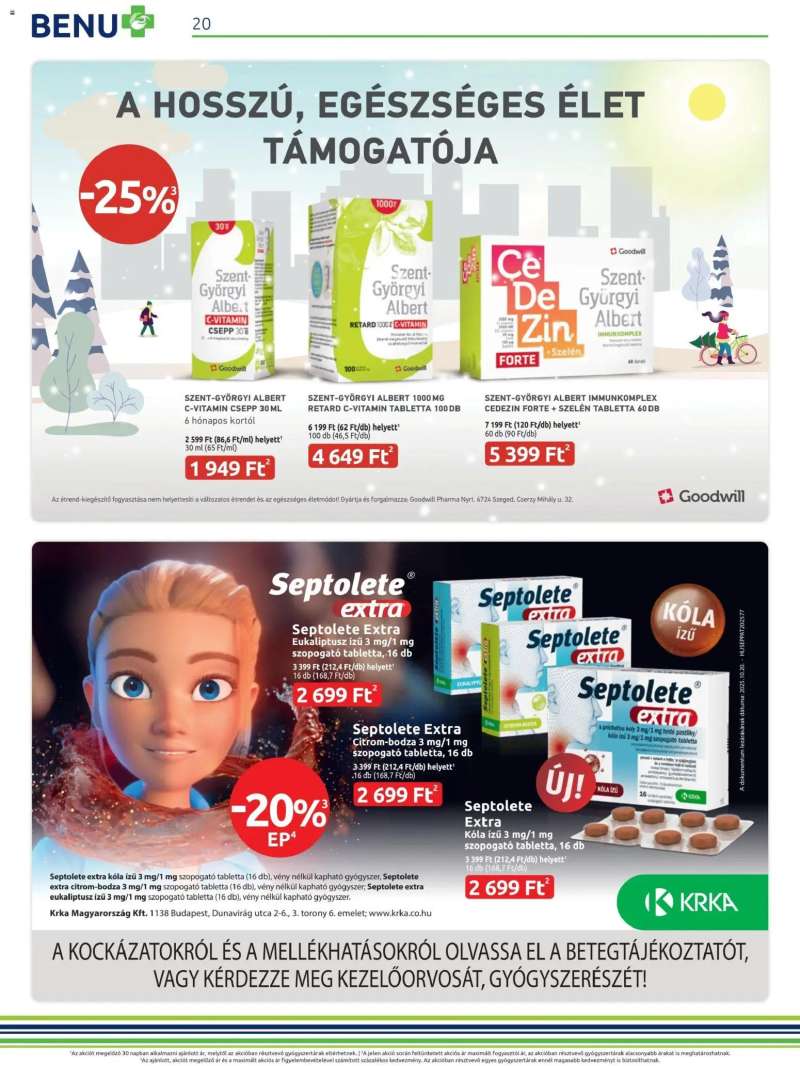BENU Gyógyszertárak Akciós újság BENU Gyógyszertárak 20 oldal