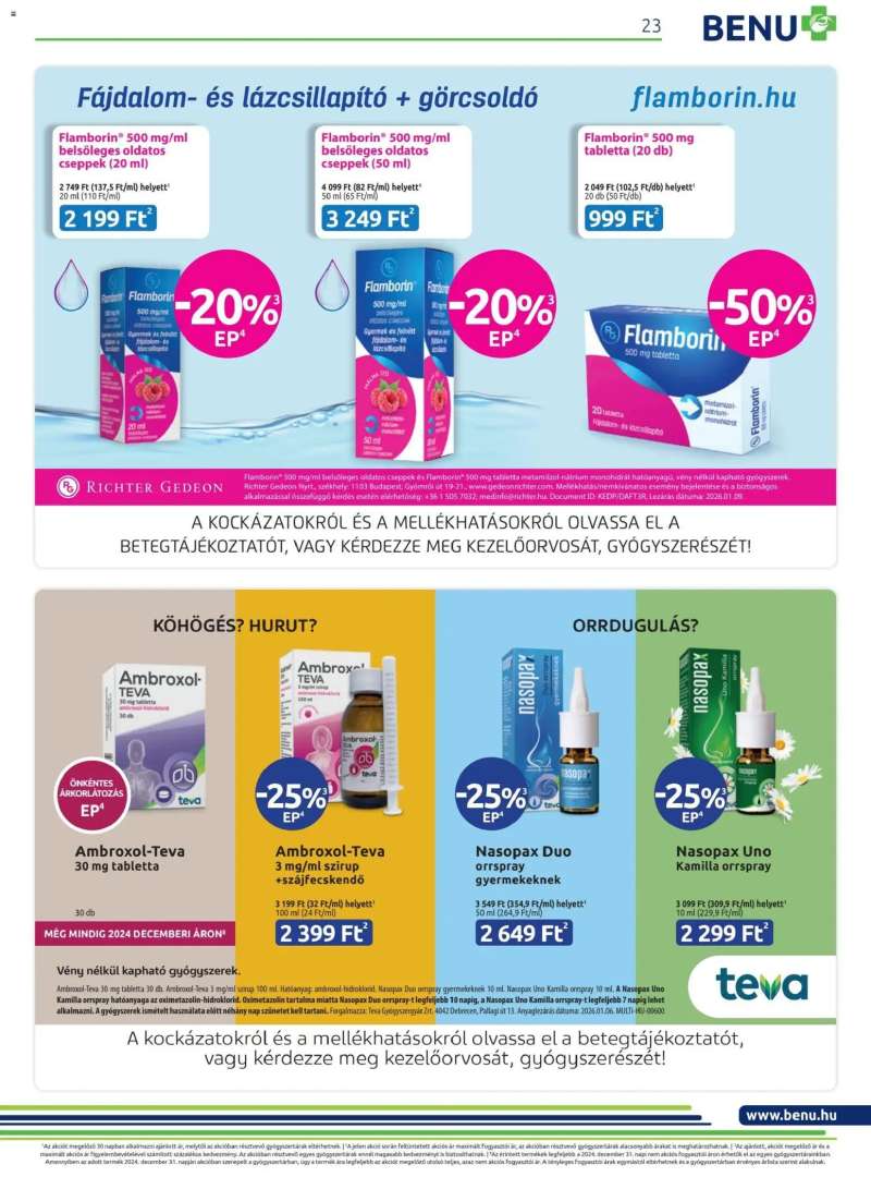 BENU Gyógyszertárak Akciós újság BENU Gyógyszertárak 23 oldal