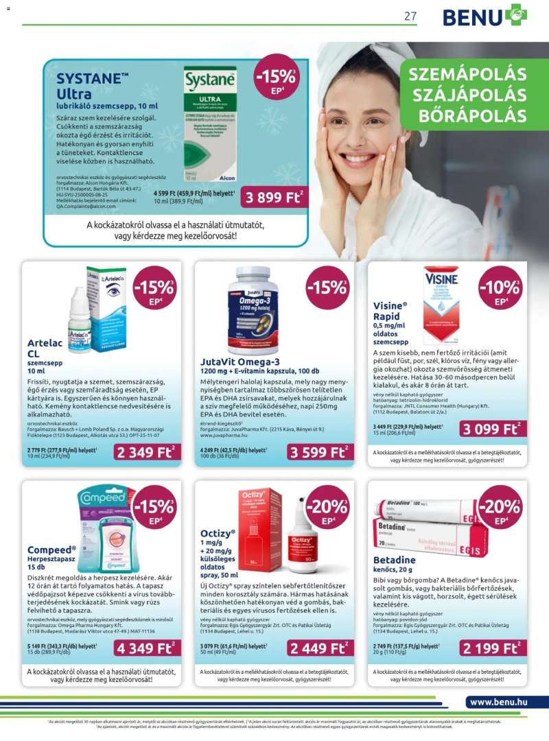 BENU Gyógyszertárak Akciós újság BENU Gyógyszertárak 27 oldal
