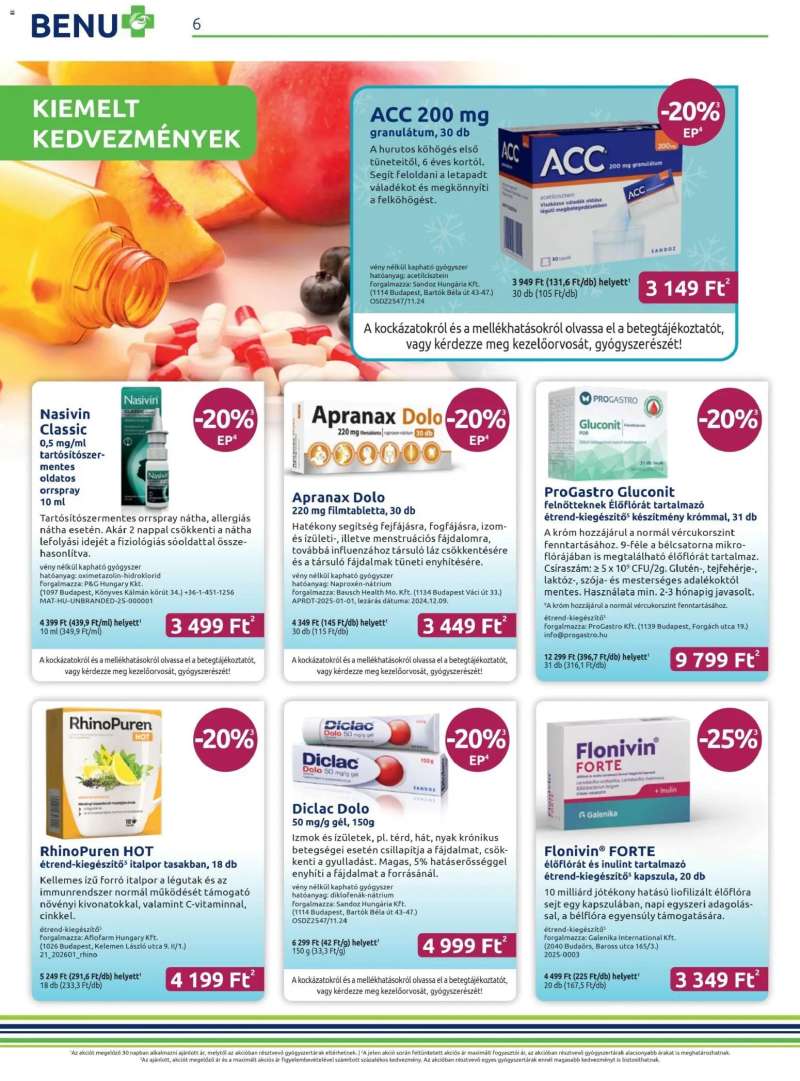 BENU Gyógyszertárak Akciós újság BENU Gyógyszertárak 6 oldal