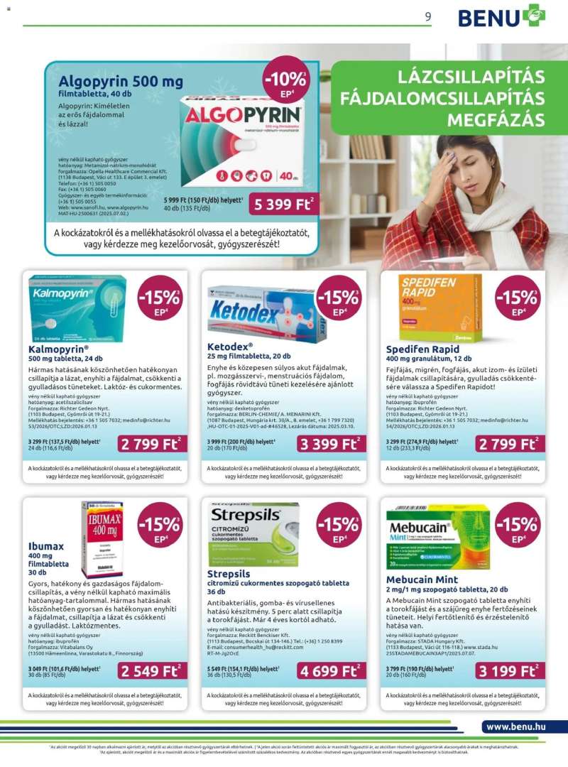 BENU Gyógyszertárak Akciós újság BENU Gyógyszertárak 9 oldal