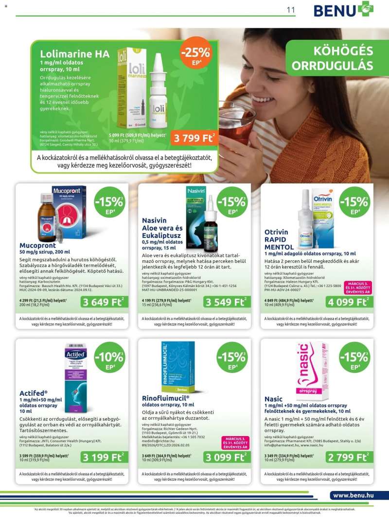 BENU Gyógyszertárak BENU Gyógyszertárak akciós újság 11 oldal