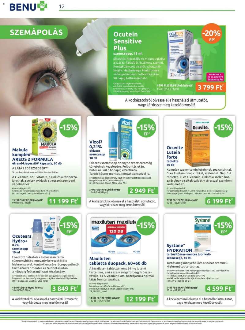 BENU Gyógyszertárak BENU Gyógyszertárak akciós újság 12 oldal