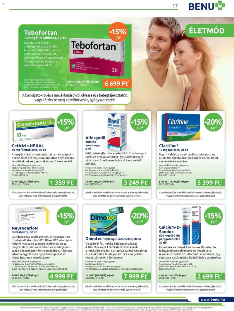 BENU Gyógyszertárak BENU Gyógyszertárak akciós újság 17 oldal