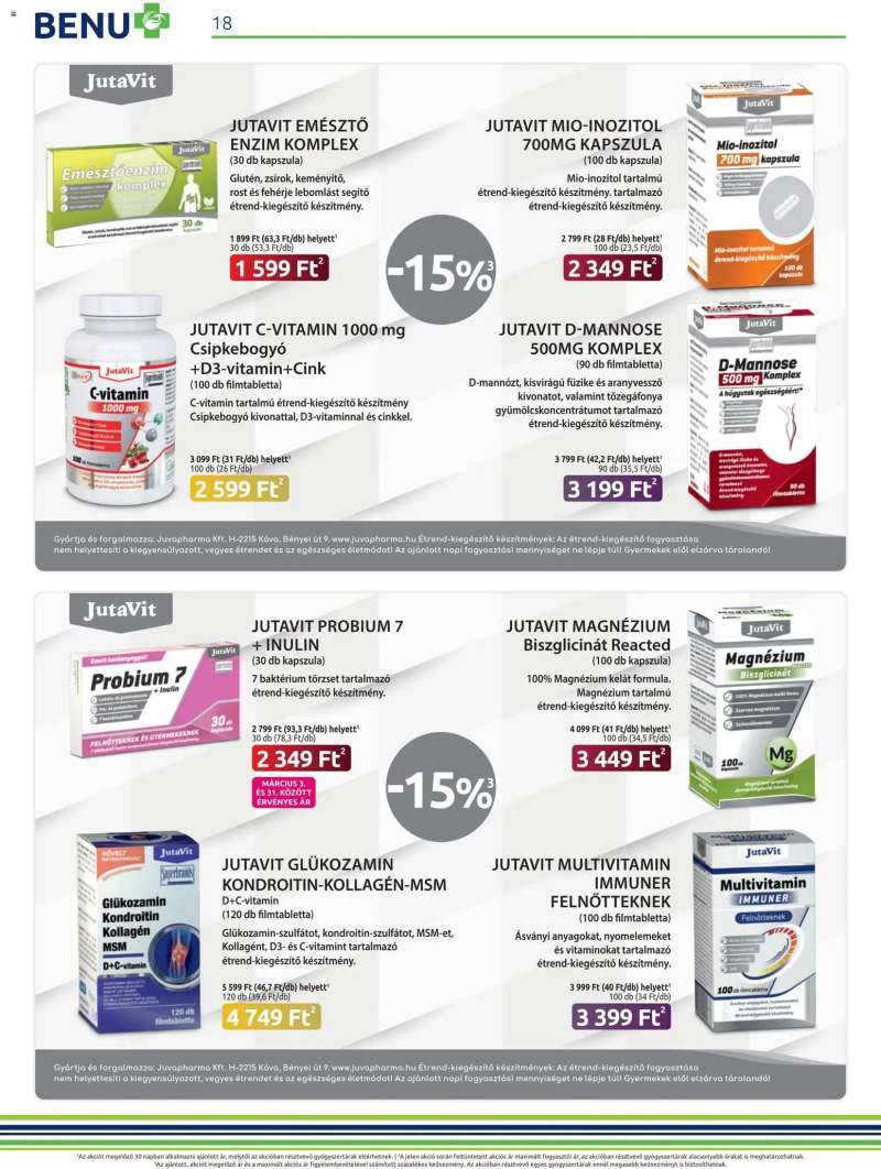 BENU Gyógyszertárak BENU Gyógyszertárak akciós újság 18 oldal