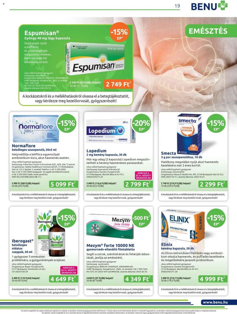 BENU Gyógyszertárak BENU Gyógyszertárak akciós újság 19 oldal