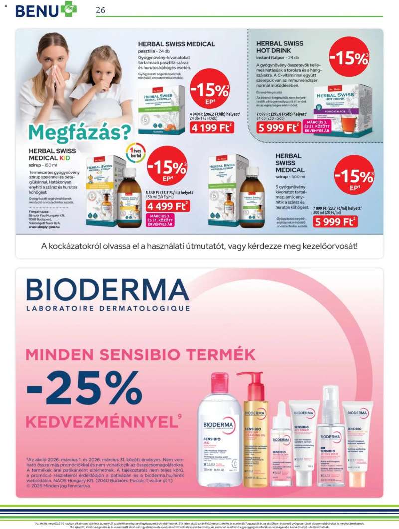 BENU Gyógyszertárak BENU Gyógyszertárak akciós újság 26 oldal
