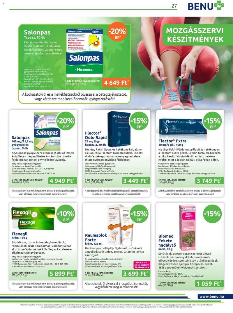 BENU Gyógyszertárak BENU Gyógyszertárak akciós újság 27 oldal