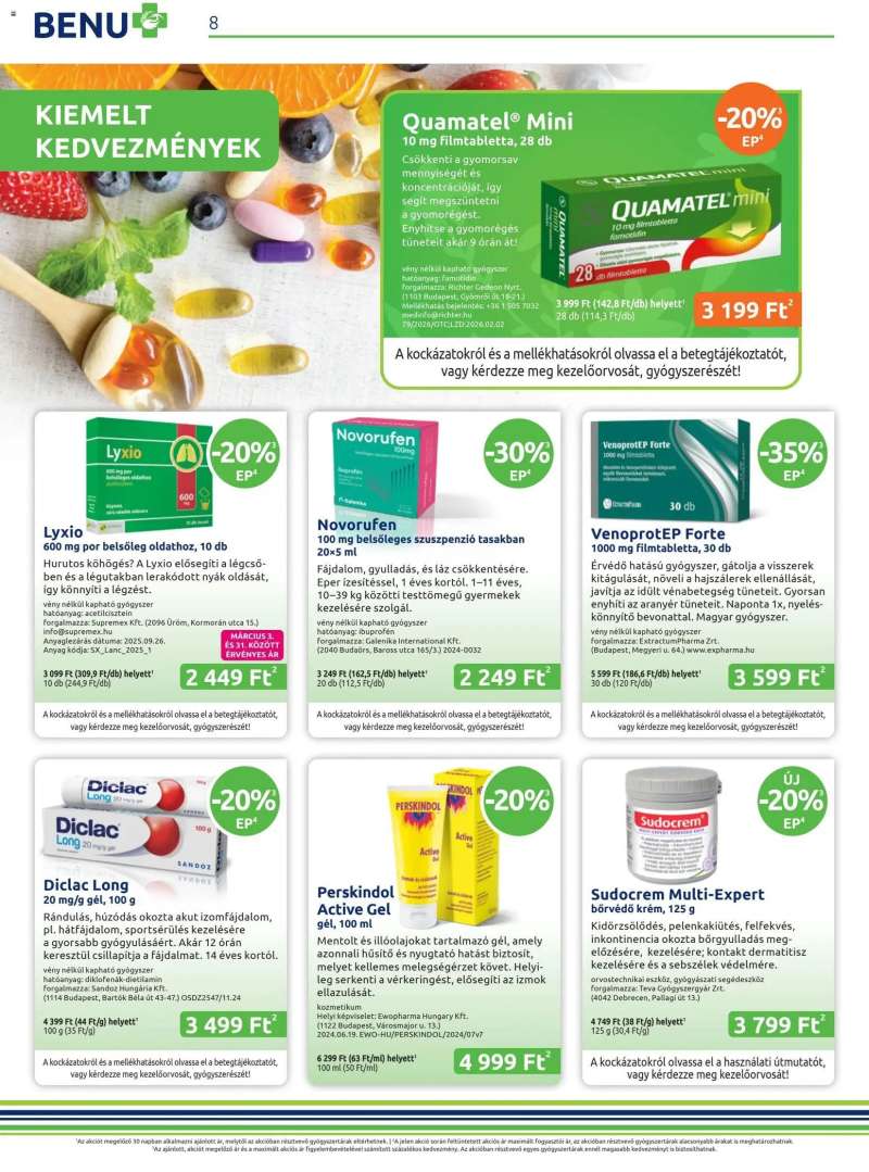 BENU Gyógyszertárak BENU Gyógyszertárak akciós újság 8 oldal