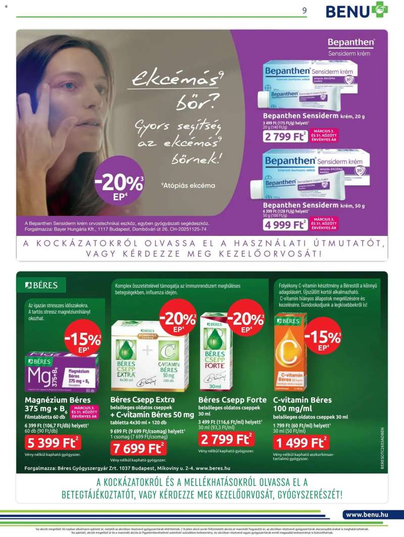 BENU Gyógyszertárak BENU Gyógyszertárak akciós újság 9 oldal