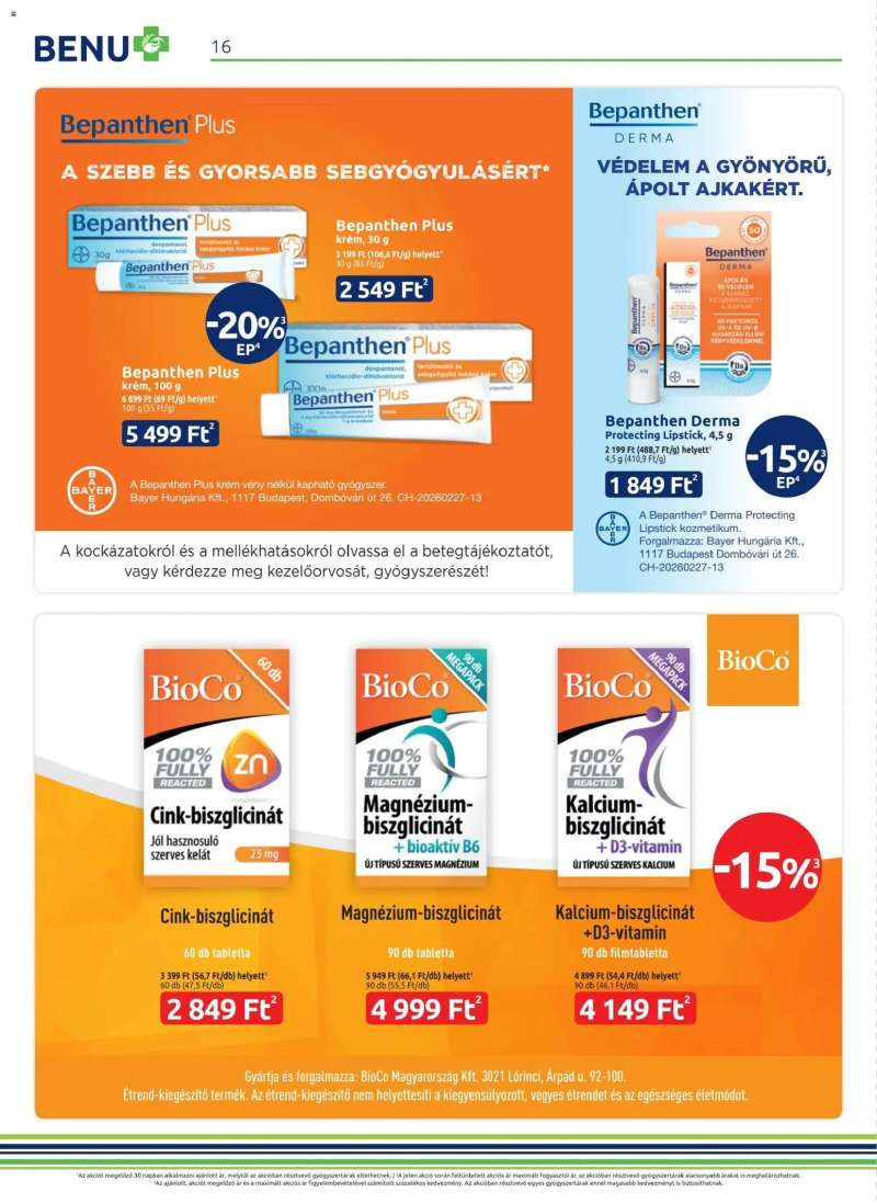 BENU Gyógyszertárak BENU Gyógyszertárak akciós újság 16 oldal