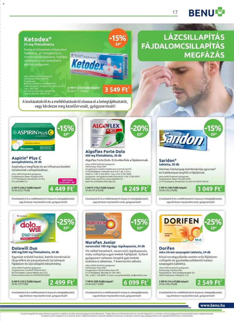 BENU Gyógyszertárak BENU Gyógyszertárak akciós újság 17 oldal