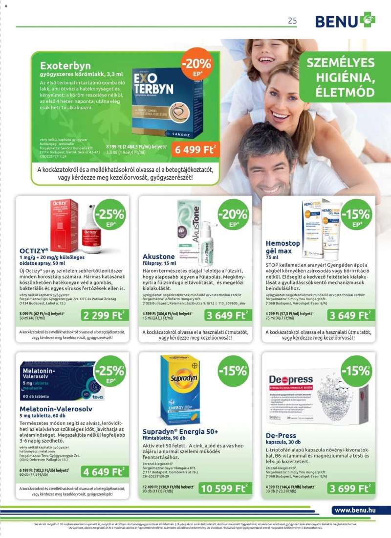 BENU Gyógyszertárak BENU Gyógyszertárak akciós újság 25 oldal