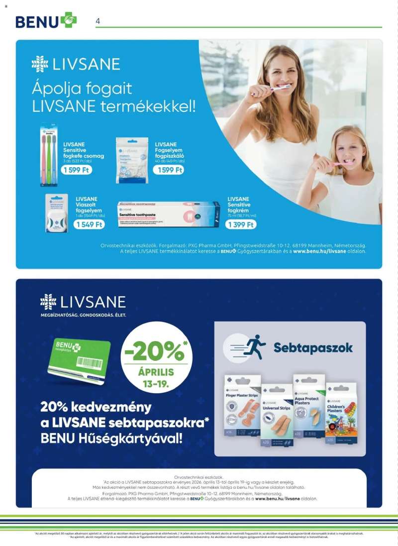 BENU Gyógyszertárak BENU Gyógyszertárak akciós újság 4 oldal