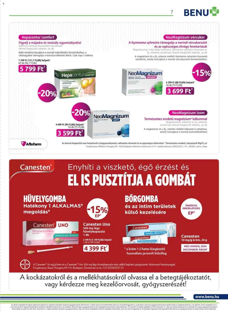 BENU Gyógyszertárak BENU Gyógyszertárak akciós újság 7 oldal
