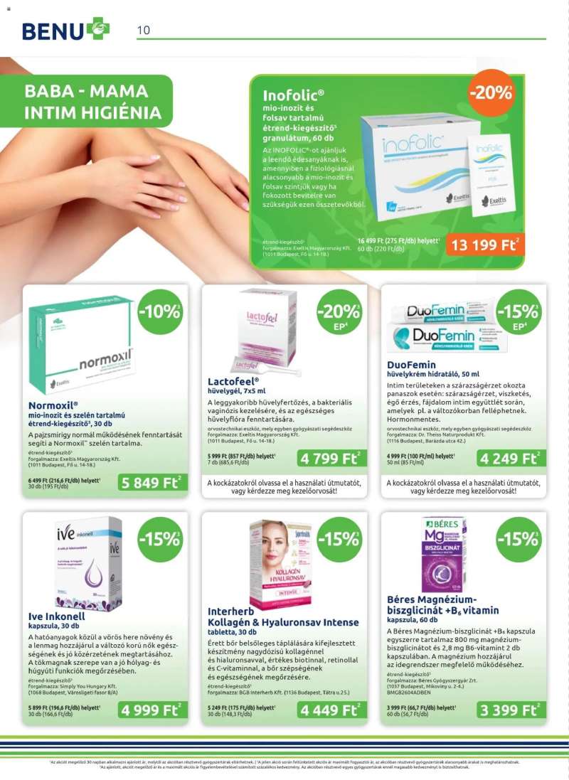 BENU Gyógyszertárak BENU Gyógyszertárak akciós újság 10 oldal