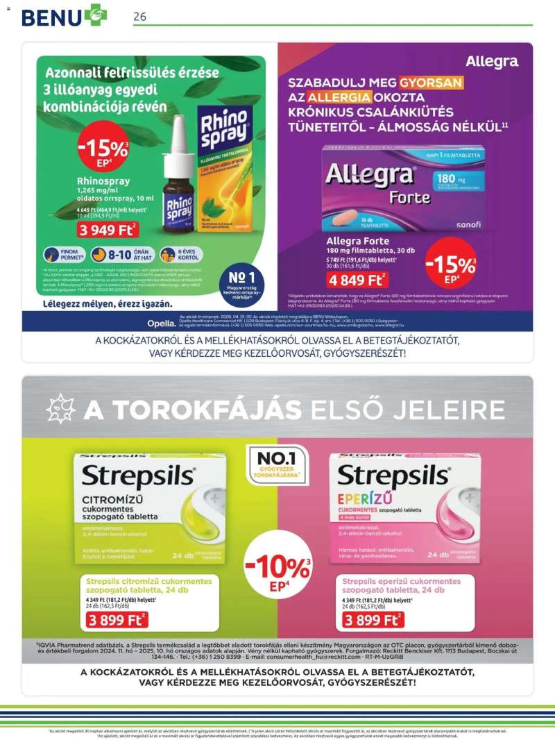 BENU Gyógyszertárak BENU Gyógyszertárak akciós újság 26 oldal