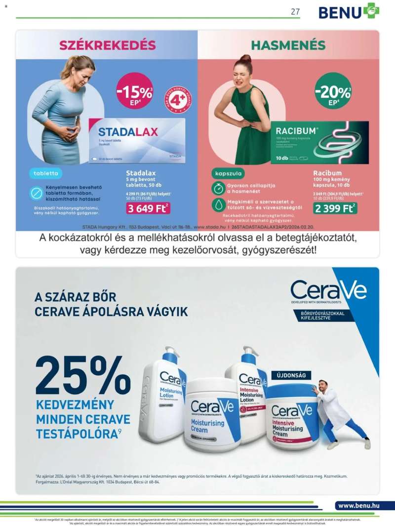 BENU Gyógyszertárak BENU Gyógyszertárak akciós újság 27 oldal
