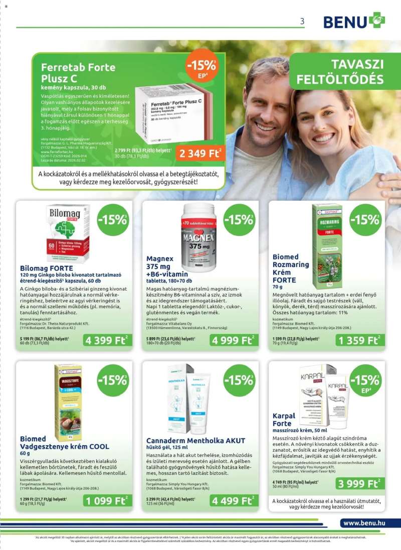 BENU Gyógyszertárak BENU Gyógyszertárak akciós újság 3 oldal
