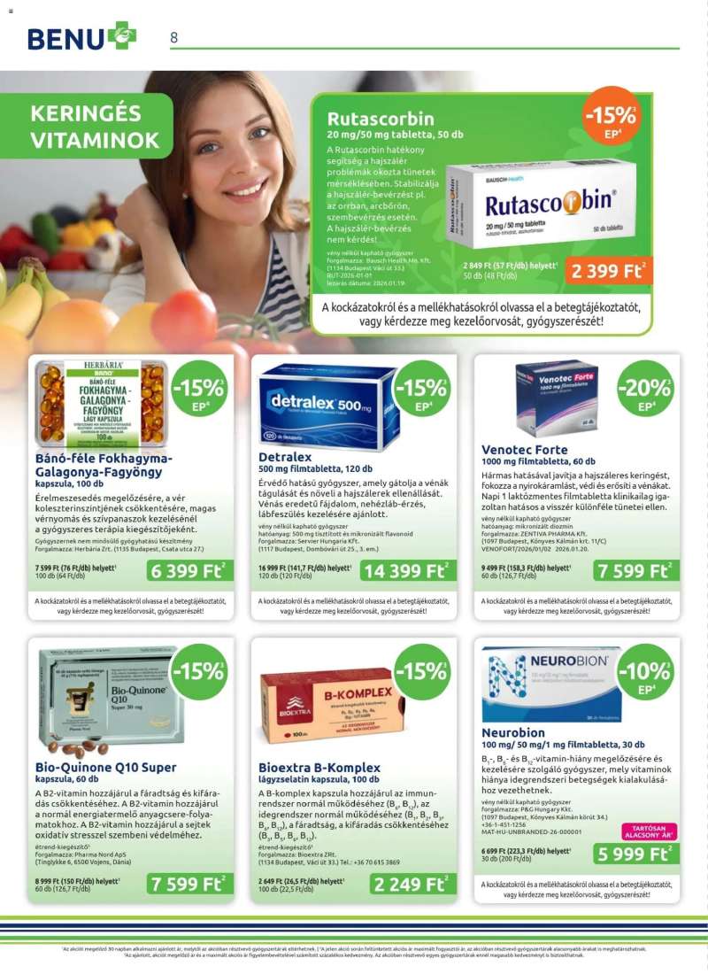 BENU Gyógyszertárak BENU Gyógyszertárak akciós újság 8 oldal