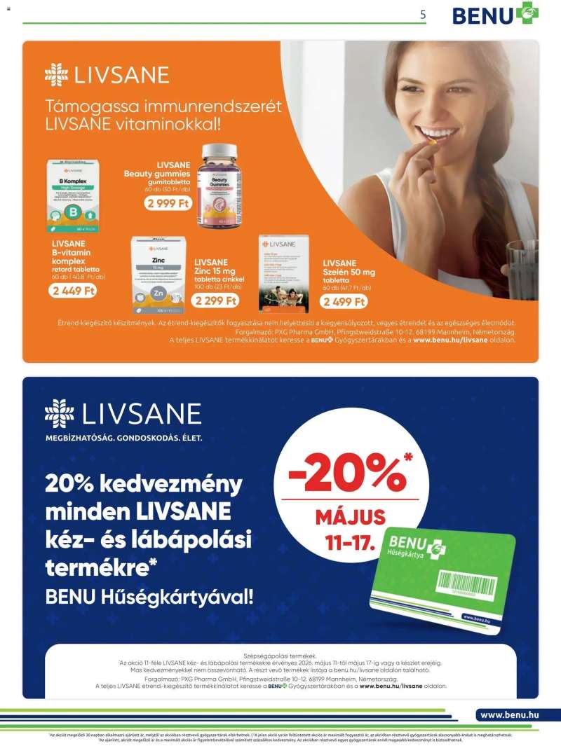 BENU Gyógyszertárak BENU Gyógyszertárak akciós újság 5 oldal