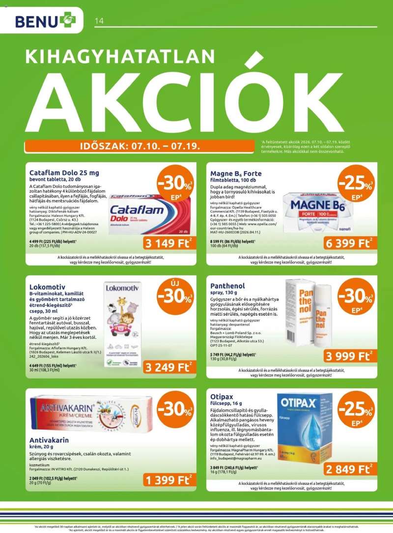 BENU Gyógyszertárak BENU Gyógyszertárak akciós újság 14 oldal