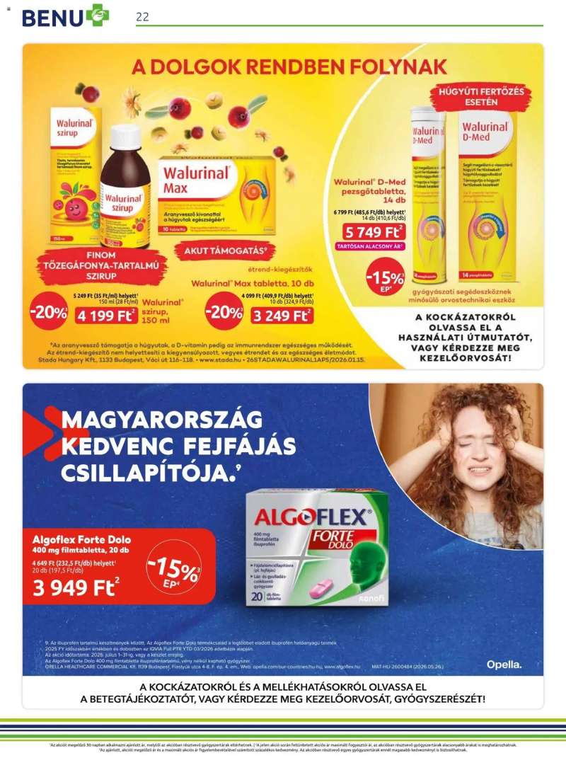 BENU Gyógyszertárak BENU Gyógyszertárak akciós újság 22 oldal