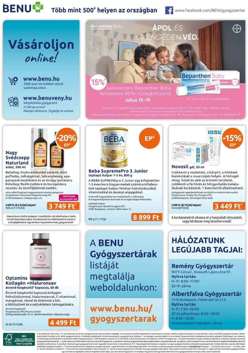 BENU Gyógyszertárak BENU Gyógyszertárak akciós újság 28 oldal