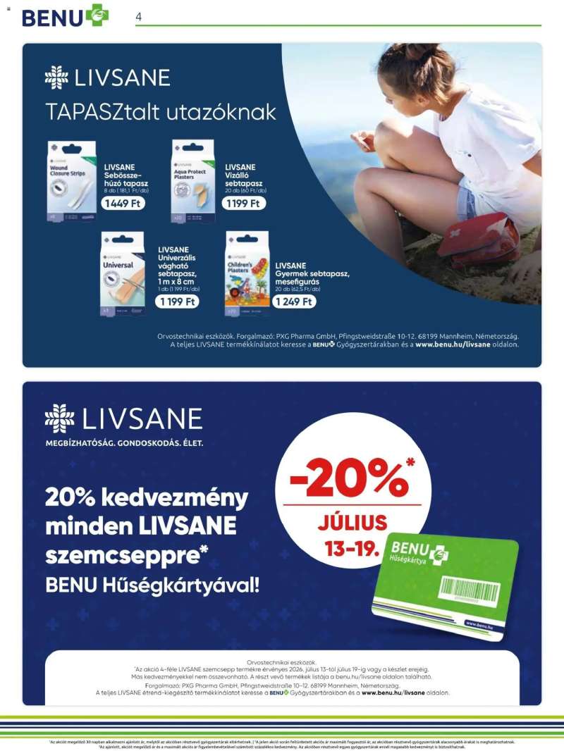 BENU Gyógyszertárak BENU Gyógyszertárak akciós újság 4 oldal